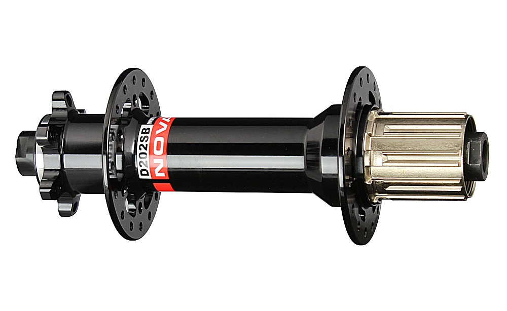 Buje de rueda trasera Novatec D202SB-12-S4S, negro, 32 agujeros