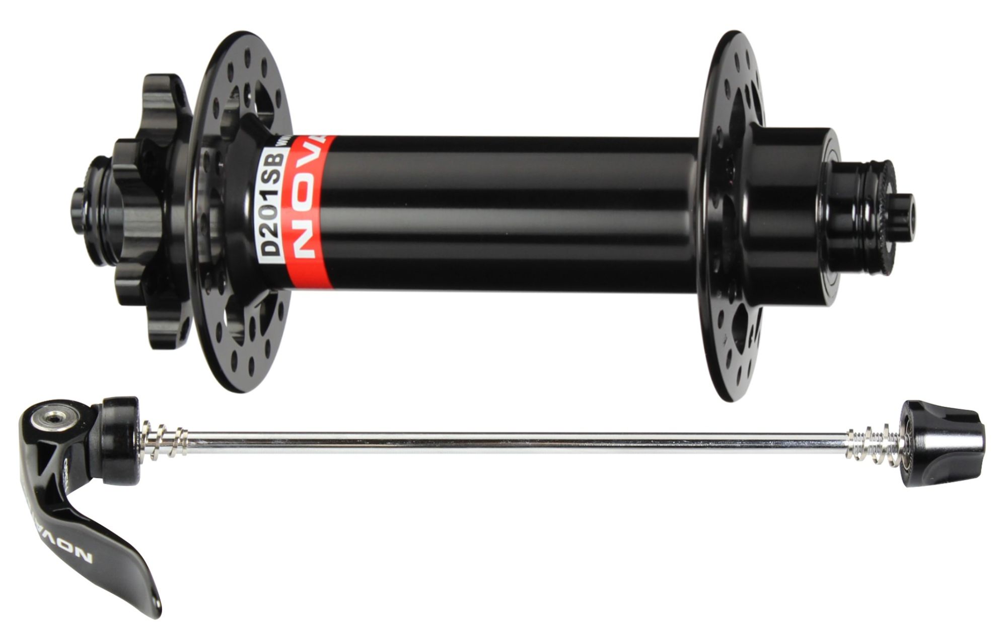 Buje de disco delantero Novatec D201SB-QR, negro, 32 agujeros