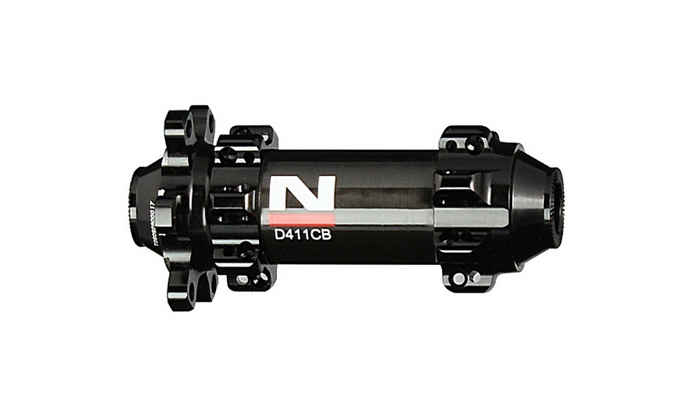 Buje de disco delantero Novatec D411CB-12, negro, 28 agujeros