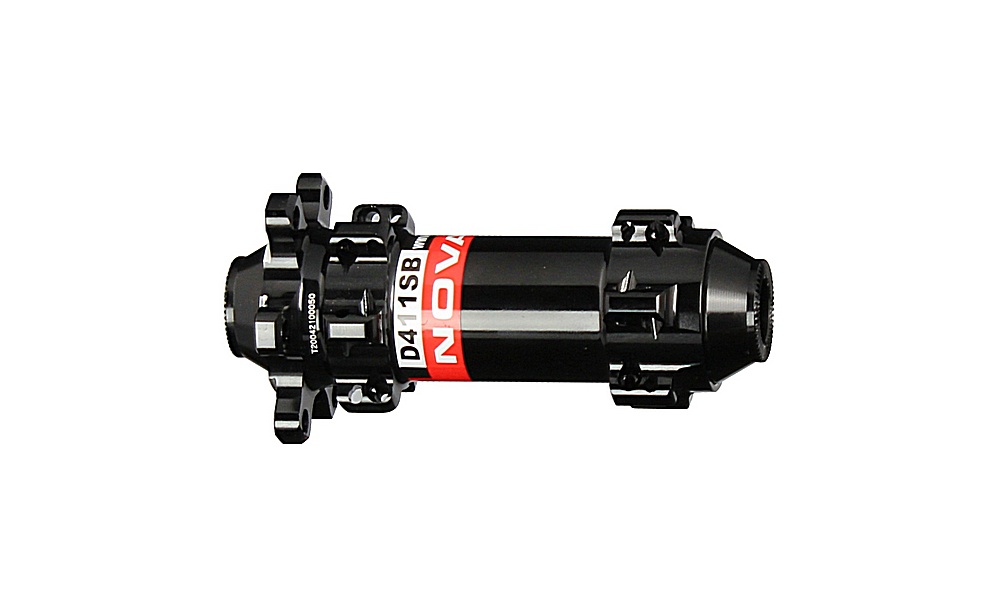 Buje de disco delantero Novatec D411SB-12, negro, 24 agujeros