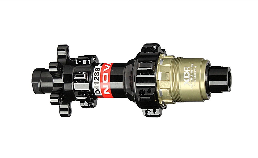 Buje de rueda trasera Novatec D412SB-X12-A4A-XDR, negro, 28 agujeros
