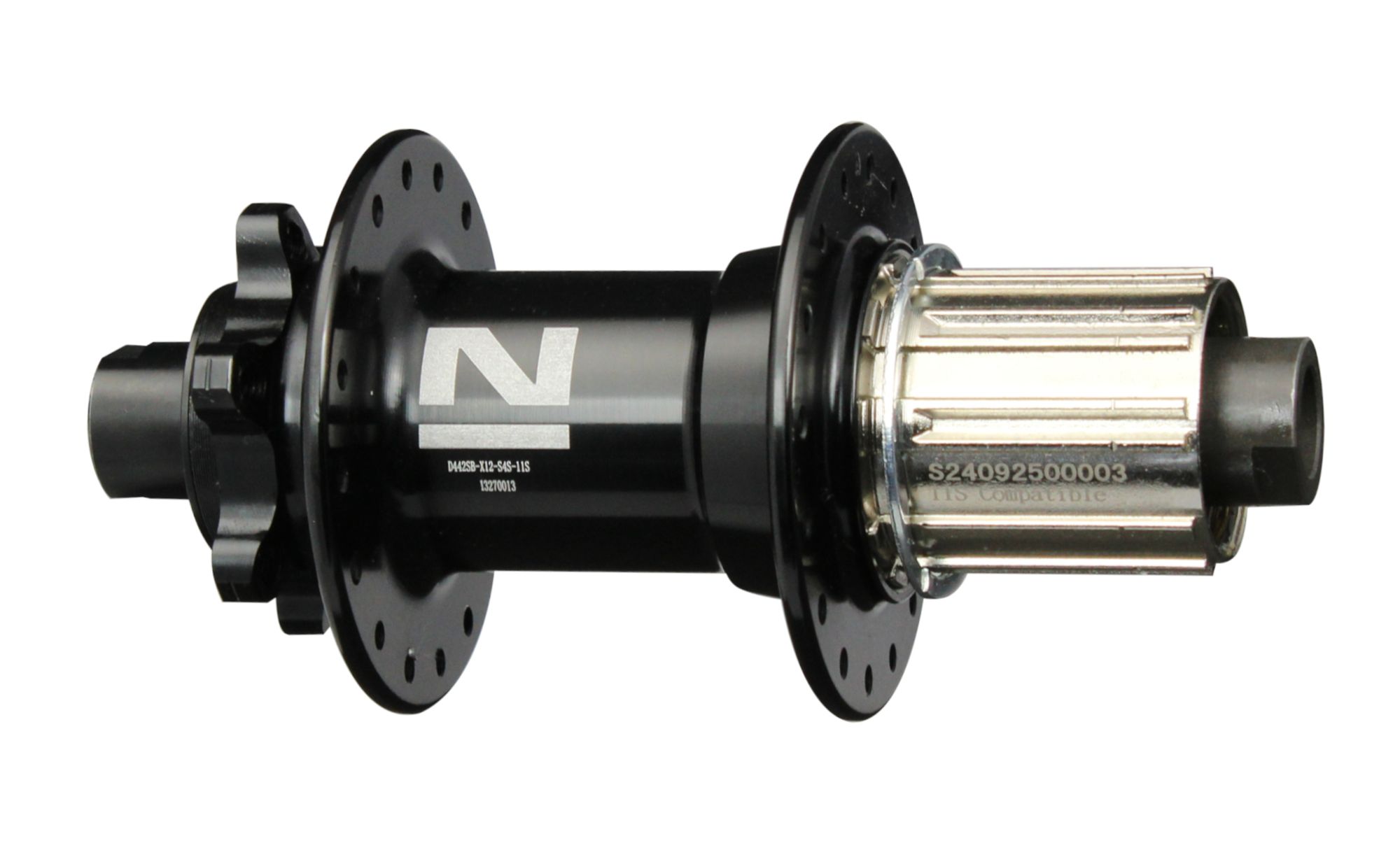 Buje trasero de disco Novatec D442SB-X12-S4S-11S, negro, 32 agujeros
