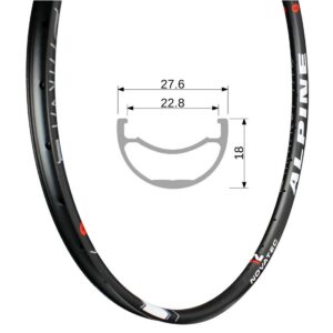 Llanta, aleación, 29", 32H, Alpine 29_U2.1, delantera/trasera, 18x23, Logo Alpine