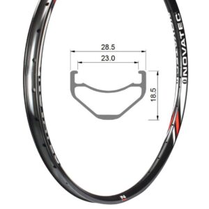 Llanta, aleación, 27.5", 32H, MZA23C, 18.5x23, Tub.Ready, Sleeved, Novatec-SKC (Diablo27,5)